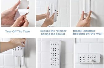 Fijador auto adhesivo Power Strip para regleta y accesorios, 4 piezas