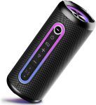 Altavoz Bluetooth 5.4, Altavoz Portatil Potente con 3 EQ Modos, 3 Luces RGB Regulables, 24H de Reproducción Bluetooth Speaker con Emparejamiento TWS, Impermeable IPX7, Apoya Micro SD AUX