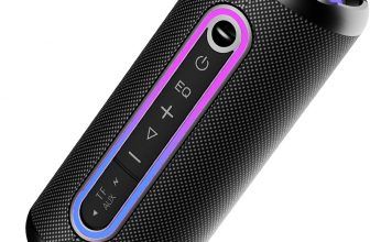 Altavoz Bluetooth 5.4, Altavoz Portatil Potente con 3 EQ Modos, 3 Luces RGB Regulables, 24H de Reproducción Bluetooth Speaker con Emparejamiento TWS, Impermeable IPX7, Apoya Micro SD AUX