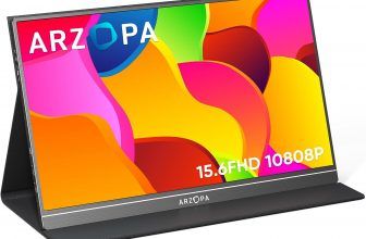 ARZOPA Monitor portátil, Monitor portátil de 15,6 Pulgadas, 1920x1080 Full HD, Pantalla móvil Externa 100% SRGB IPS con HDMI/Type-C/USB-C, para computadora portátil/PC/Mac / PS4 / Xbox/teléfono [Clase de eficiencia energética A]