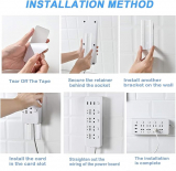 Fijador auto adhesivo Power Strip para regleta y accesorios, 4 piezas